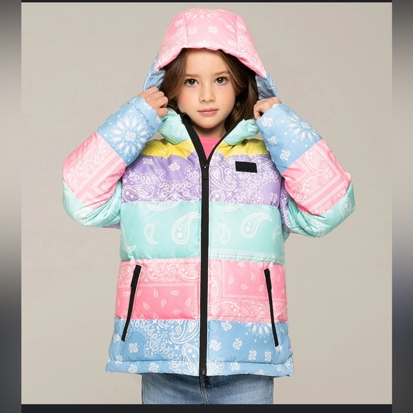 MC2 Saint Barth Other - MC2 Saint Barth Girls Hooded Down Jacket In Bandana Print Size 10 NWOT